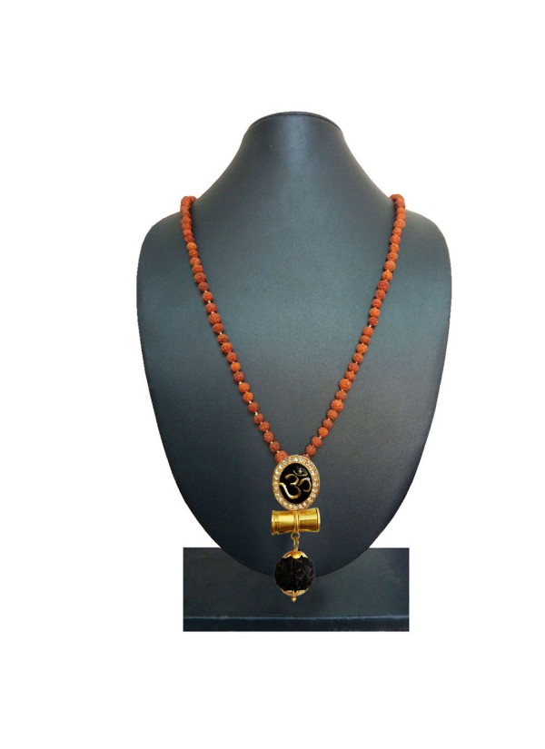 Mahadev Shiva Om Rudraksha Damru Pendant By Menjewell