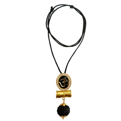 Mahadev Shiva Om Rudraksha Damru Pendant By Menjewell