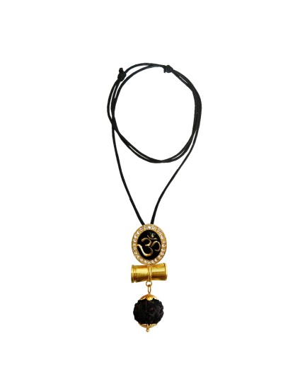 Mahadev Shiva Om Rudraksha Damru Pendant By Menjewell