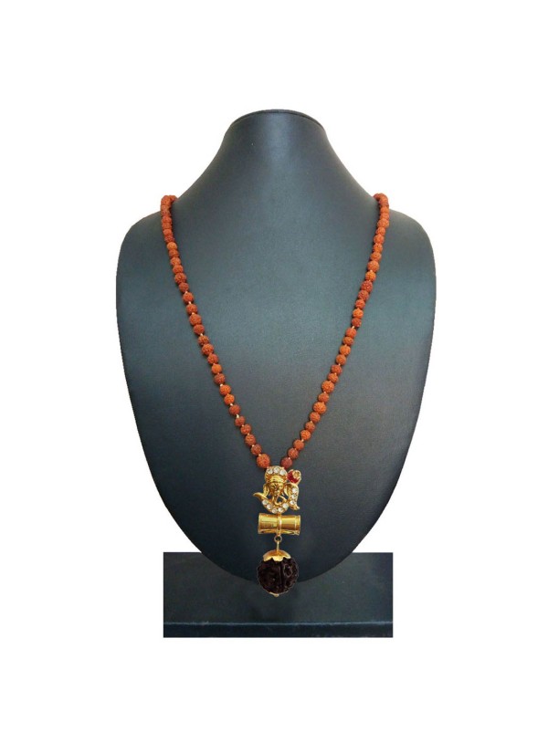 Om Ganesha Damru Rudraksha Pendant By Menjewell