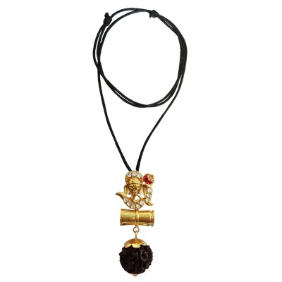 Om Ganesha Damru Rudraksha Pendant By Menjewell