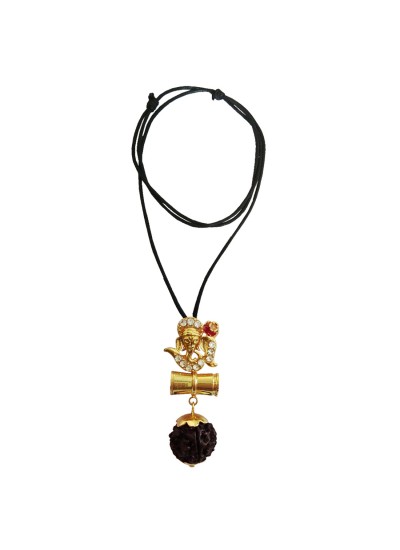 Om Ganesha Damru Rudraksha Pendant By Menjewell