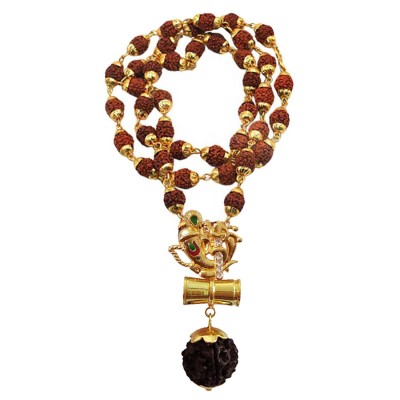 Ganesha Damru Rudraksha Pendant By Menjewell