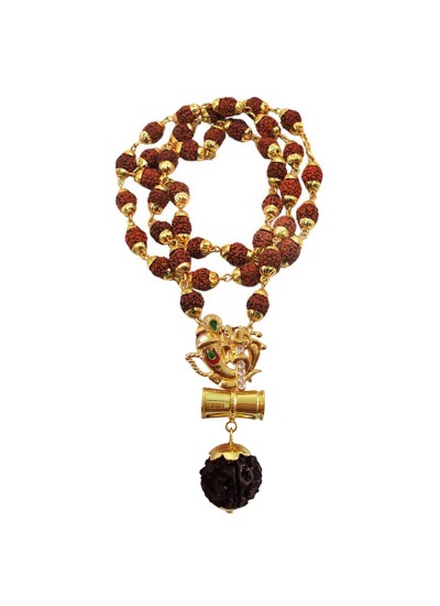 Ganesha Damru Rudraksha Pendant By Menjewell