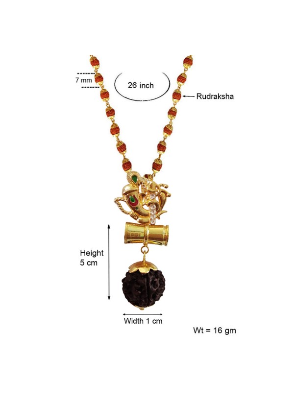 Ganesha Damru Rudraksha Pendant By Menjewell