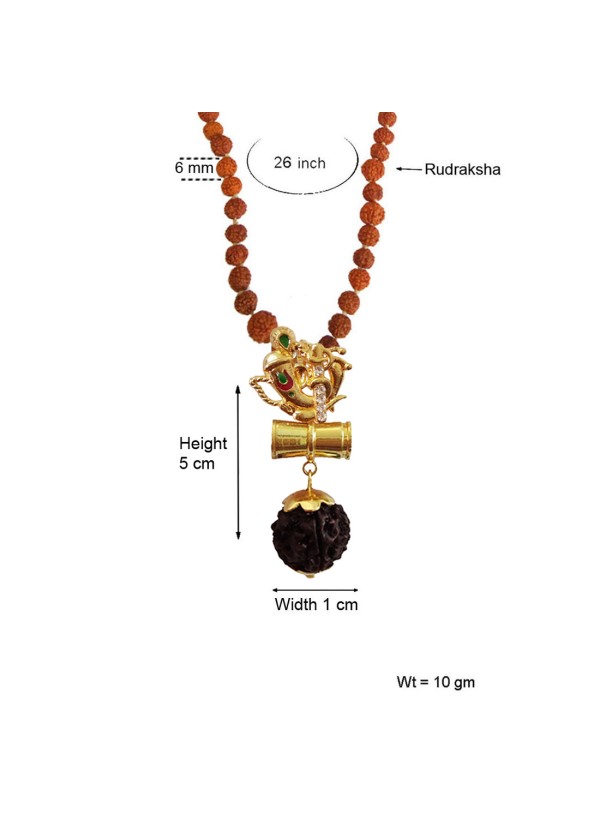 Ganesha Damru Rudraksha Pendant By Menjewell