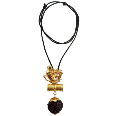 Ganesha Damru Rudraksha Pendant By Menjewell