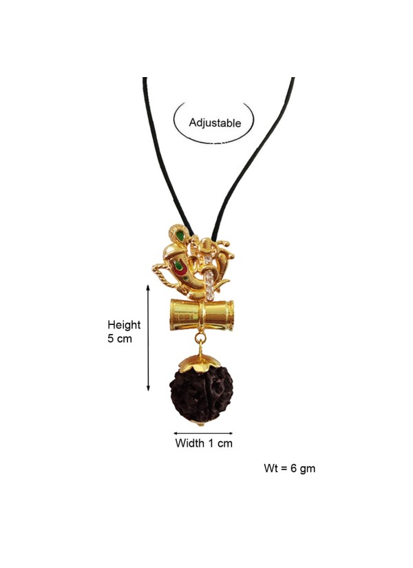 Ganesha Damru Rudraksha Pendant By Menjewell