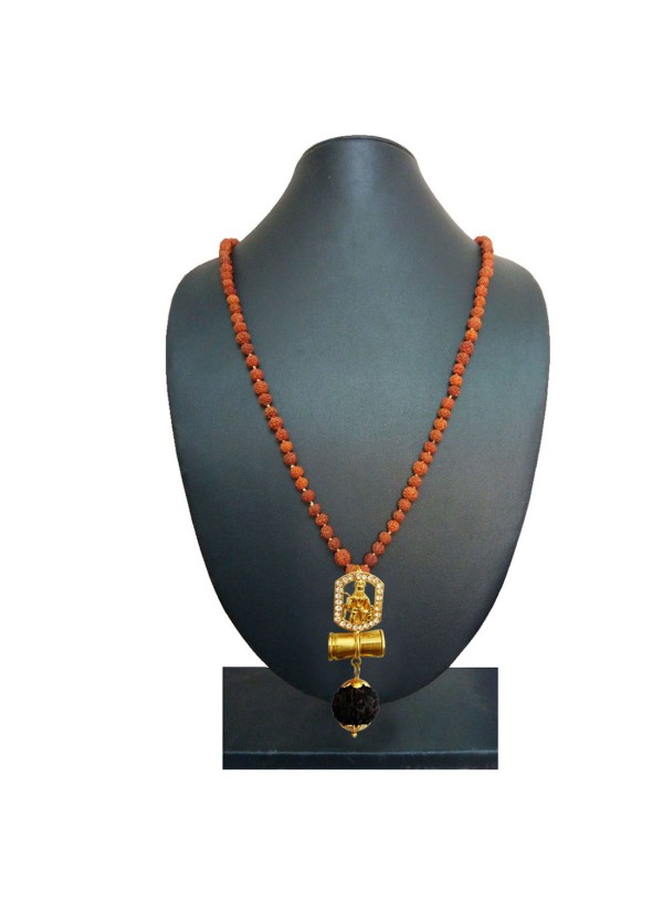 Pawan Putra Hanuman  Rudraksha  Damru Pendant By Menjewell