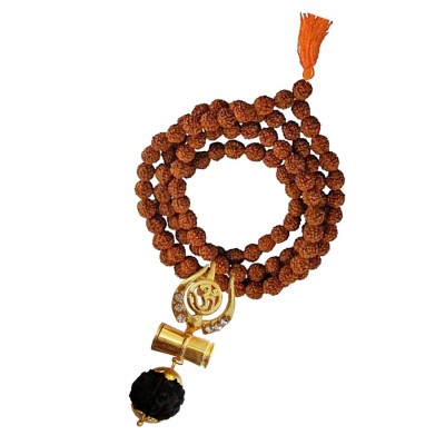 Om Trishul Rudraksha  Damru Pendant By Menjewell