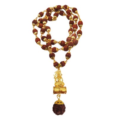 Mahadev Shiva Rudraksha Damru Pendant By Menjewell