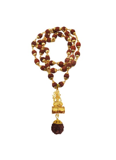 Mahadev Shiva Rudraksha Damru Pendant By Menjewell