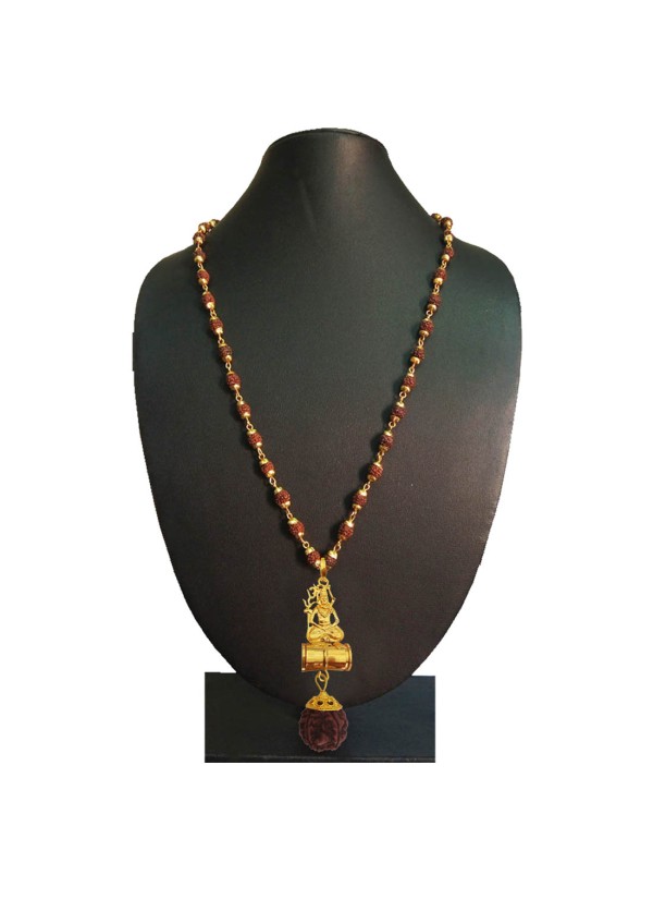 Mahadev Shiva Rudraksha Damru Pendant By Menjewell