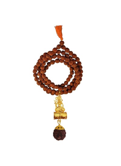 Mahadev Shiva Rudraksha Damru Pendant By RICH AND FAMOUS