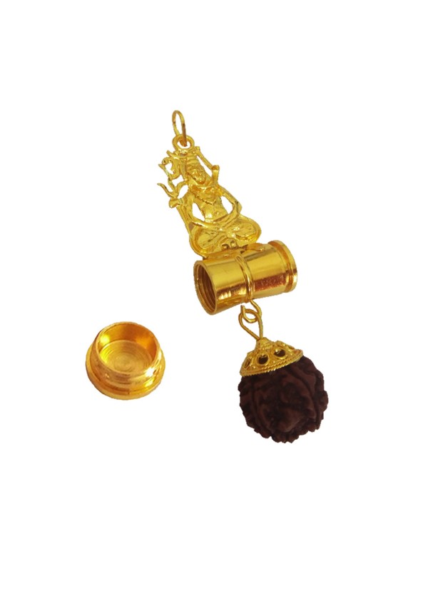 Mahadev Shiva Rudraksha Damru Pendant By RICH AND FAMOUS