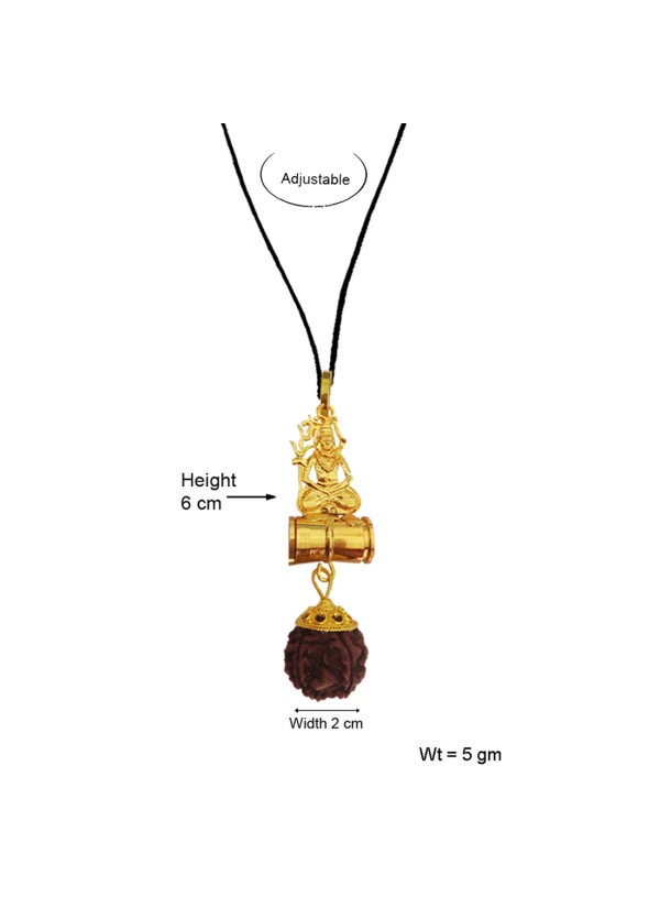 Mahadev Shiva Rudraksha Damru Pendant By Menjewell