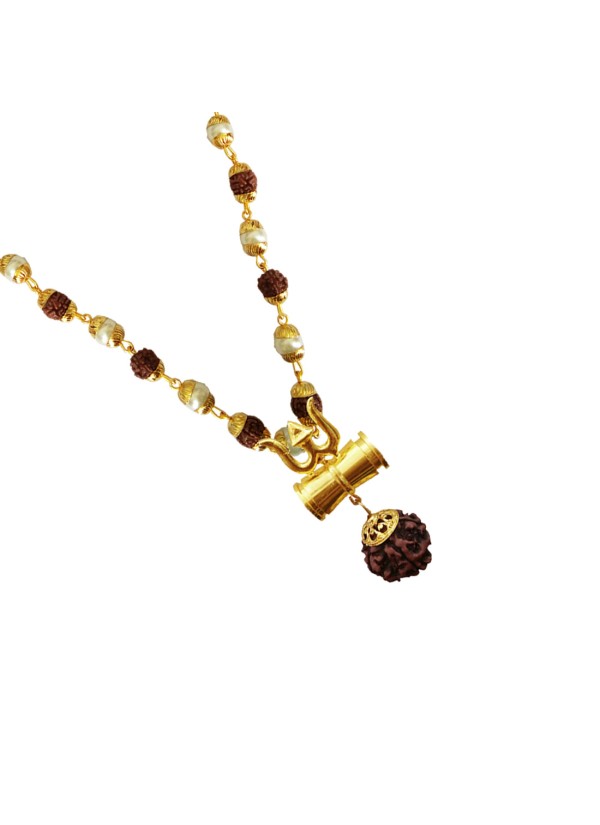 Shiv Trishul Rudraksha Damru Pendant By Menjewell