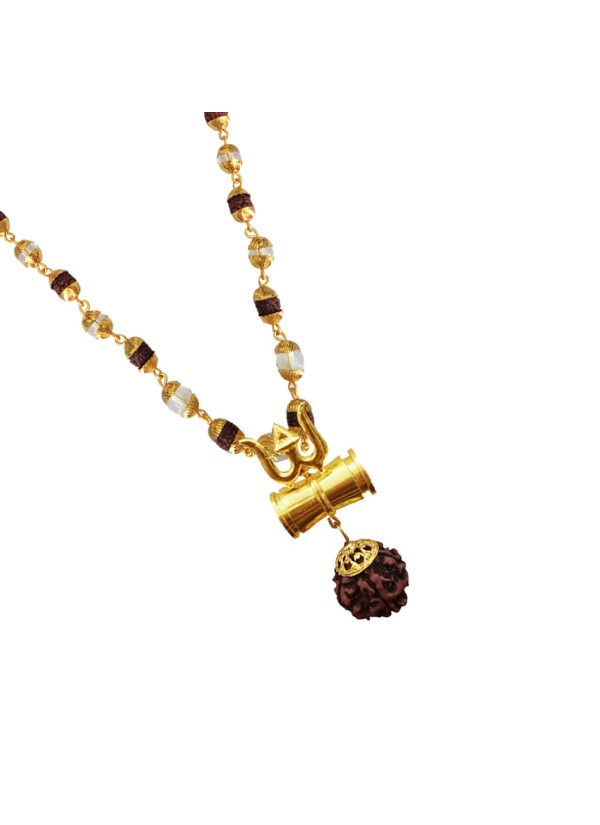 Shiv Trishul Rudraksha Damru Pendant By Menjewell