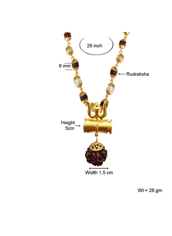 Shiv Trishul Rudraksha Damru Pendant By Menjewell