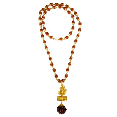 Shiv Shakti Kavach Rudraksha Damru Pendant