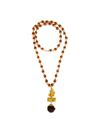 Shiv Shakti Kavach Rudraksha Damru Pendant