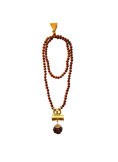 Shiv Trishul Rudraksha Damru Pendant