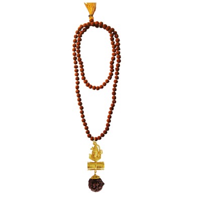 Shiv Shakti Kavach Rudraksha Damru Pendant