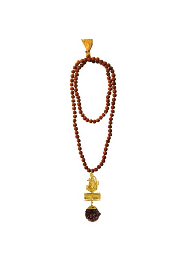 Shiv Shakti Kavach Rudraksha Damru Pendant