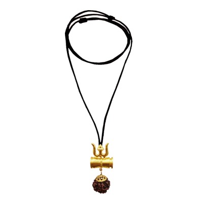 Shiv Trishul Rudraksha Damru Pendant