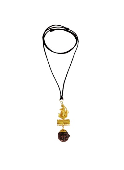 Shiv Shakti Kavach Rudraksha Damru Pendant