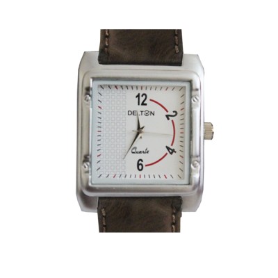 Menjewell Trendy Leather Brown Belt Square Dial (Water Resistance- Watch - For Men