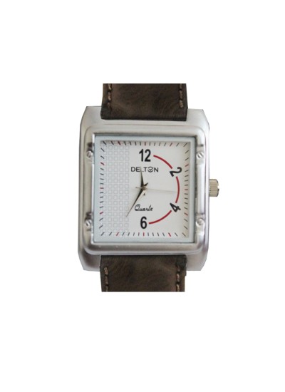Menjewell Trendy Leather Brown Belt Square Dial (Water Resistance- Watch - For Men