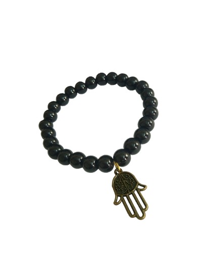 Buy Matte Black Bead Name Bracelet, Black Bead Stretch Bracelet With Name,  Black Letter Beads Online in India - Etsy