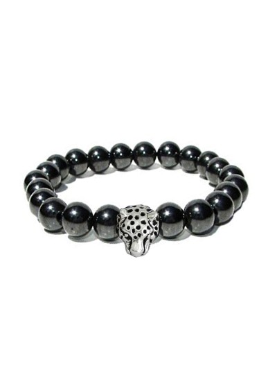 Men's Tiger Eye Stone Antiqued Stainless Steel Clasp Beaded Bracelet (10mm)  - 8.5