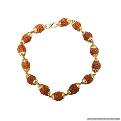 Religious Gold Cap Design Rudraksha  Bracelet