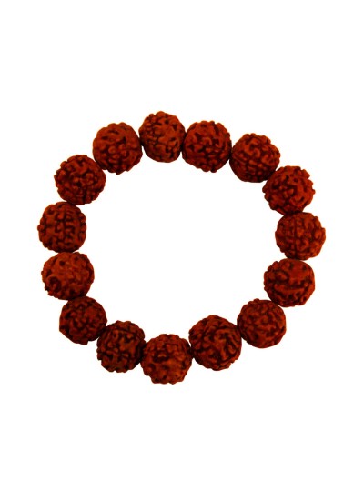 Mens Fashion Religious Jewellery Brown Panch Mukhi Rudraksha Bracelet