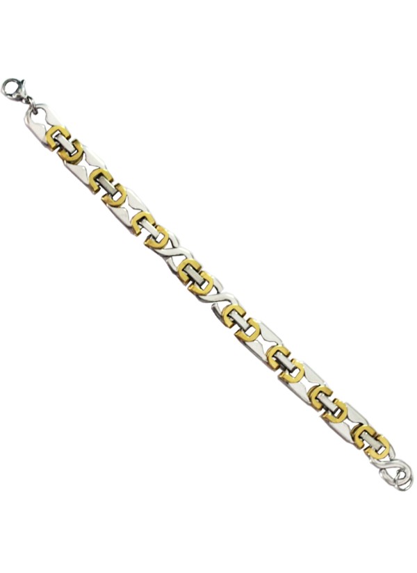 Gold::Silver  Box Byzantine Chain Link Fashion Chain Bracelets