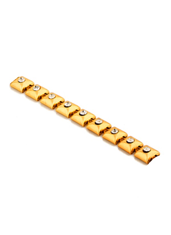 Gold  Golden Link CZ Studded Fashion Bracelet 