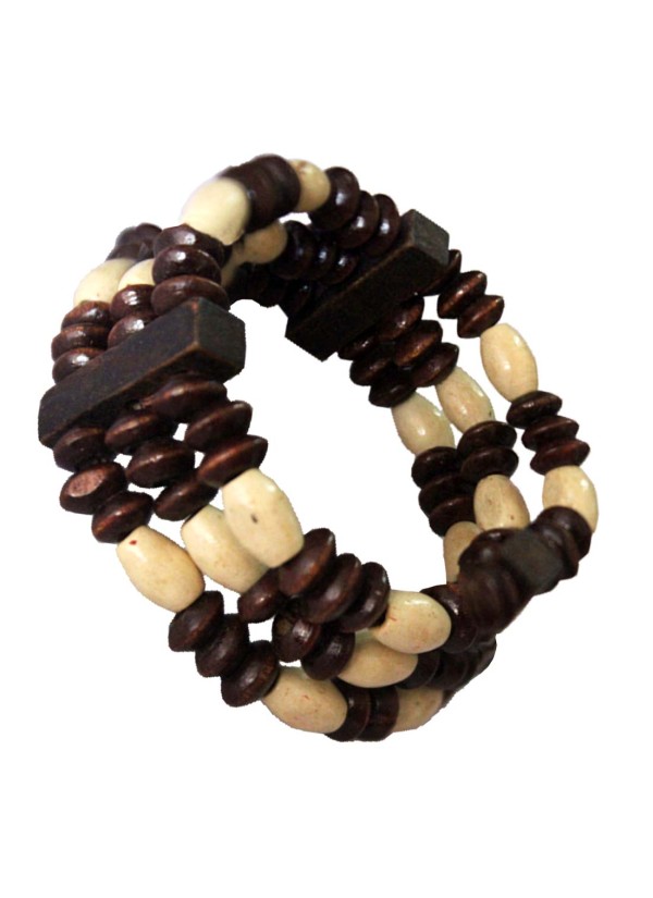 Brown Wood Beads Stretchable Fashion wooden Bracelet 