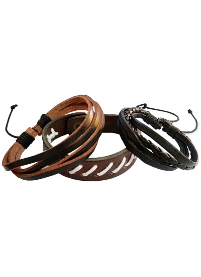 Buy Best Leather Bracelet with Twisted & Braided Silver Thread - Adam  Enterprises