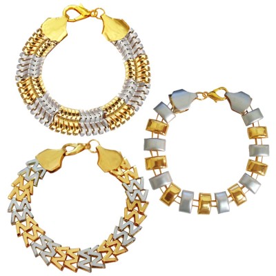 Menjewell Gold::Silver South Indian Style Multi Design Bracelet Combo