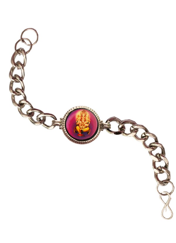 Elegant Silver Religious Ganesha Bracelet