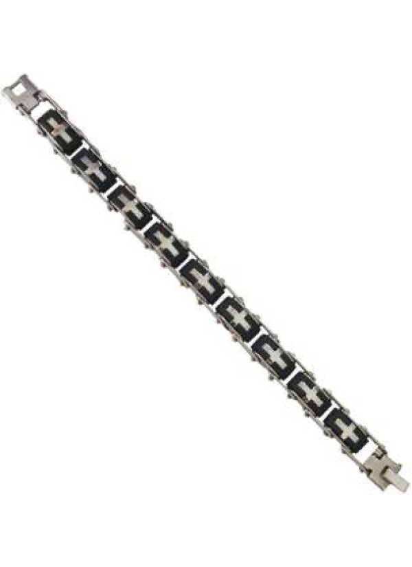 Black Dual Tone link Stainless steel Bracelets