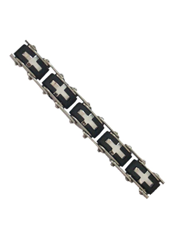 Black Dual Tone link Stainless steel Bracelets