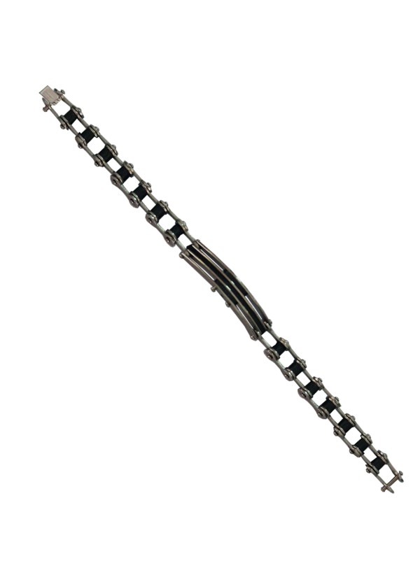 Black Dual Tone link Stainless steel Bracelets