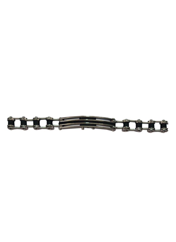 Black Dual Tone link Stainless steel Bracelets