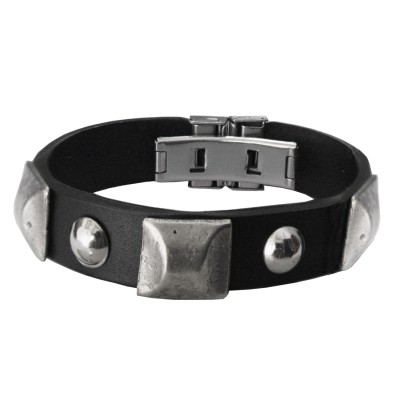 Black Leather fashion Leather Bracelet