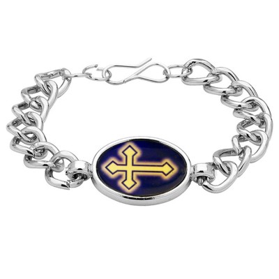 Silver  Christ Cross Fashion REligious  Bracelet