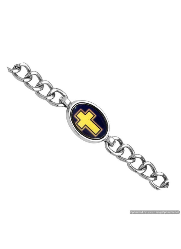 Silver Religious Christ Cross Fashion Bracelet