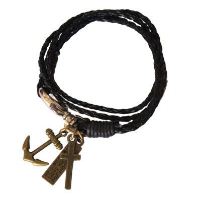 Black  Wrist Wrap Charm Fashion Bracelet 